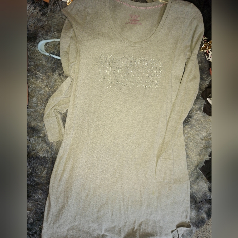 Victoria's Secret Gray Long Sleeve Nightshirt
